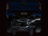 AWE 0FG Exhaust with BashGuard for 3rd Gen Tacoma - Dual Chrome Silver Tips - Mounted